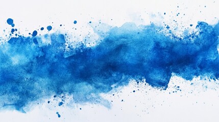 Vibrant Abstract Blue Watercolor Splash with Fluid Organic Texture Background for Modern Creative Use
