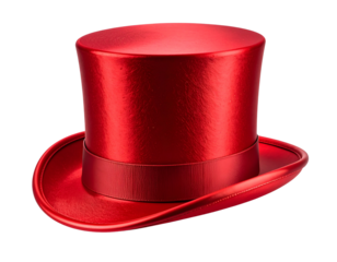 Elegant Red Top Hat Isolated on White Background for Formal Events and Celebrations