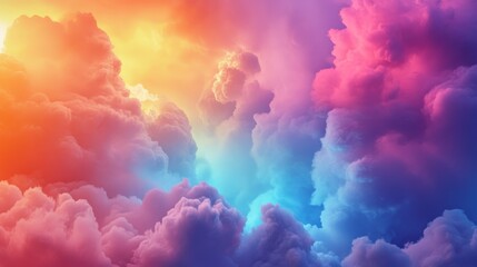 Vibrant sky scene featuring brilliant bright clouds and an ethereal atmosphere