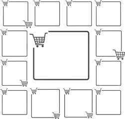 Ecommerce shopping cart frame template for product display and online retail sales
