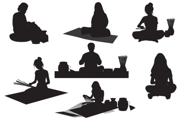 silhouette Cartoon shape weaving work vector design