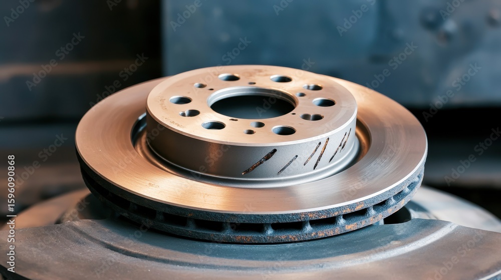 Poster detailed view of high-resolution brake rotor for automotive applications in standard design