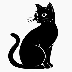 Minimal Cat Pose Silhouette