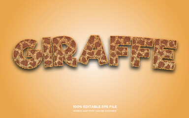 Giraffe 3D editable text style effect	
