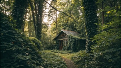 Secluded Cabin Hidden in Lush Forest