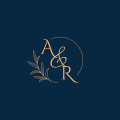 AR Initial Wedding Monogram Logo with Minimalistic Style