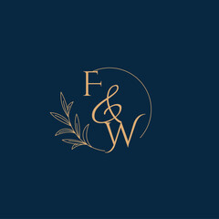 FW Initial Wedding Monogram Logo with Minimalistic Style