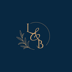LB Initial Wedding Monogram Logo with Minimalistic Style
