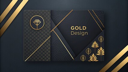 Elegant Dark and Gold Business Folder