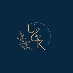 UK Initial Wedding Monogram Logo with Minimalistic Style