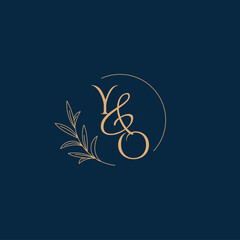YO Initial Wedding Monogram Logo with Minimalistic Style