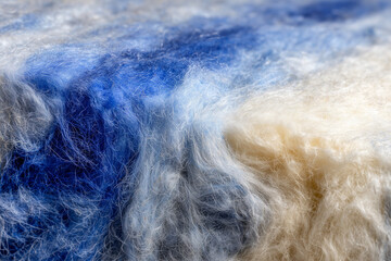 Recycled Denim Fibers: Eco-Friendly Blue White Insulation Texture