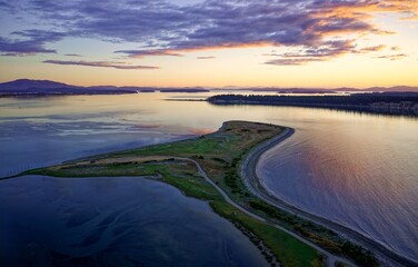 Serene coastal sunset in British Columbia