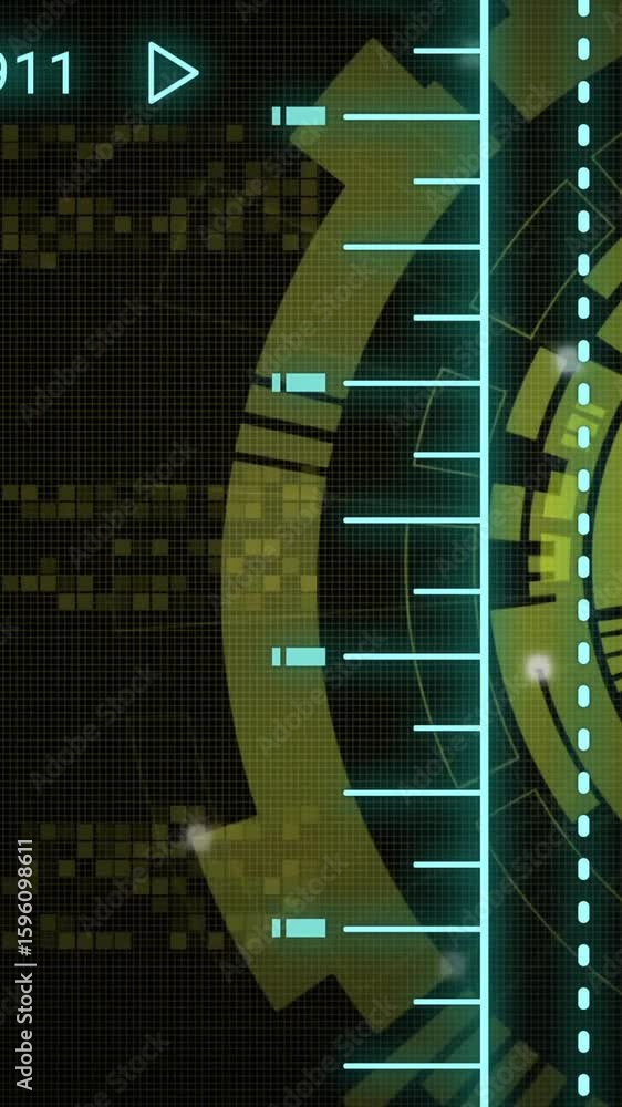 Poster animation of scope scanning over diagrams and data processing