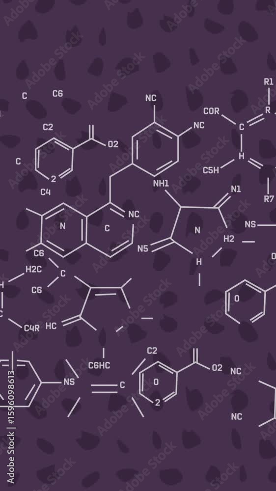 Aufkleber animation of scientific data processing over dark background