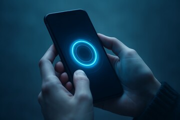 Person immersed in virtual reality enjoying a digital experience with a VR headset, excited and engaged with the virtual world virtual reality background