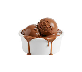 Delicious rich chocolate ice cream, creamy mousse desserts, and silicone loaf pans for baking, perfect for food, dessert, and sweet treat mockups. Isolated on transparent background.