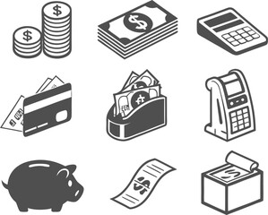 Currency and Payment Silhouettes