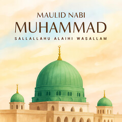 Happy Birthday of Prophet Muhammad Mawlid Celebration Design