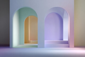 Fototapeta premium Soft pastel studio backdrop with subtle gradient and gentle lighting