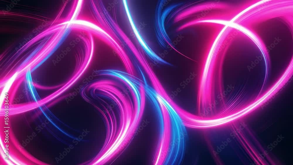 Poster colorful abstract light waves in motion creating dynamic flow of energy and vivid light trails
