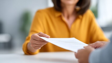 Real estate agent giving contract document to client for buying or renting home, discussing terms and conditions of agreement, making deal and signing property purchase or lease