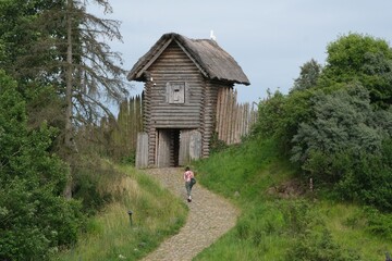The stronghold in Owidz . It is the largest reconstruction of an early medieval stronghold in...