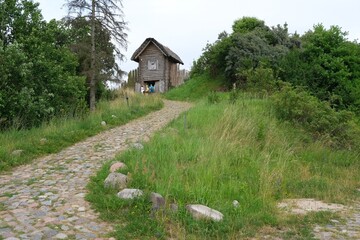 The stronghold in Owidz . It is the largest reconstruction of an early medieval stronghold in Pomerania. Poland