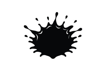 Black Ink Splash Vector Illustration on White Background for Graphic Design