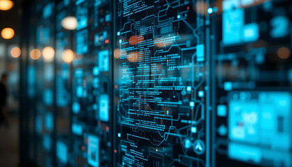 Digital Data Streams: Futuristic Technology Background AI Generated