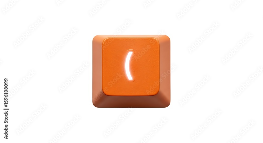 Aufkleber orange keyboard key with open parenthesis symbol on white background