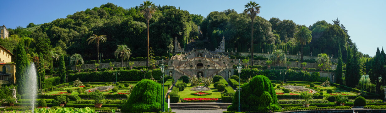 Garzoni garden panoramic view, Collodi, Tuscany, Italy