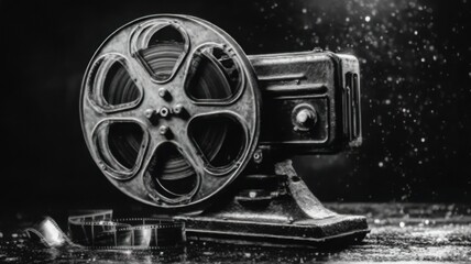 Obraz premium Antique Movie Projector Reel Close-Up