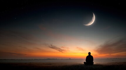 Celestial Meditation Under Moonlight