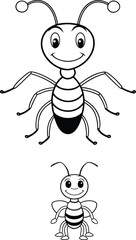 ant line art for children art