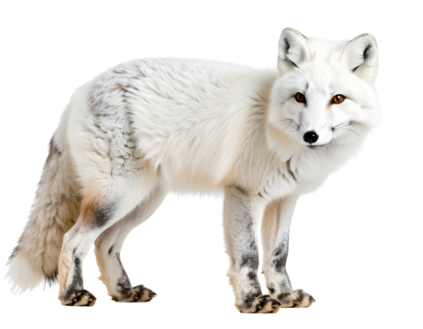Majestic Arctic Fox Vulpes Lagopus in White Isolation - Professional Wildlife Photogr