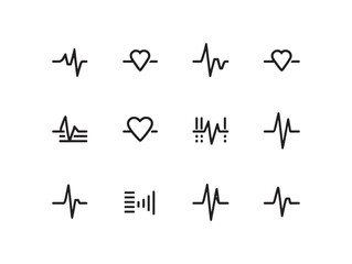 Heartbeat Monitor Minimalist Line Art
