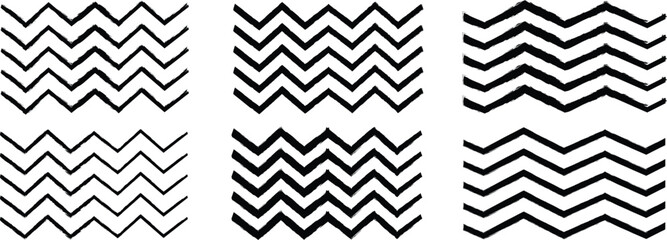 Waves line and wavy zigzag pattern lines. Vector black underlines, Geometric decoration element. smooth end squiggly horizontal, squiggles on white background.