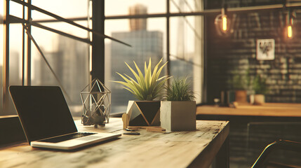 Fototapeta premium Chic Workspace With Laptop Cold Nitro Co