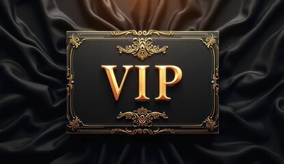 refined dark invitation with golden vip font