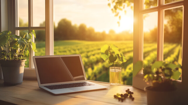 Vineyard Office With Laptop Grape Water Ebc2Aada - Powered by Adobe
