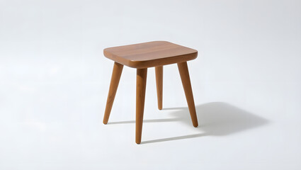 simple wooden stool with round seat and smooth finish .