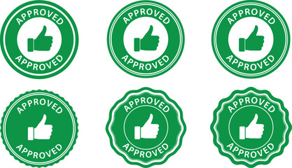 Green approved stamps with thumbs up seal, approved, stamp, seal, green, thumbs up, positive, confirmation, graphic, design, vector, icon, symbol, certification, endorsement, acceptance, agreement, su
