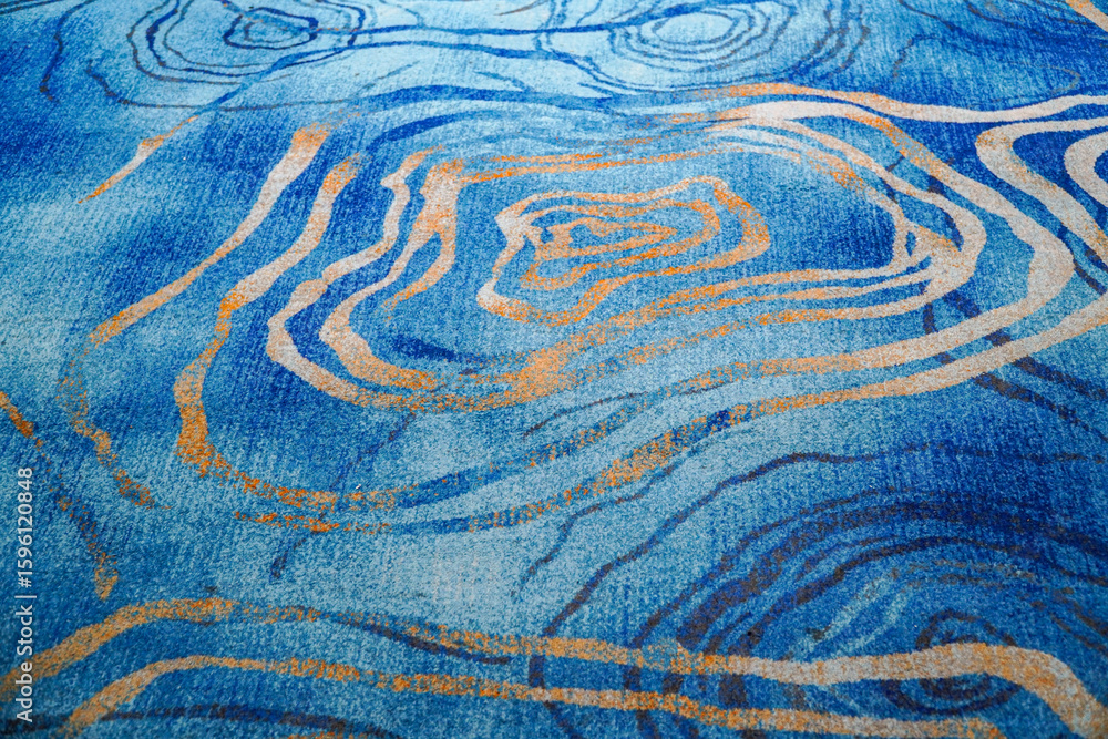 Poster intricate patterns in shades of blue, tan and white creating a visually captivating design. this abs