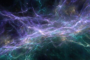 Cosmic Nebula Display Of Galaxy Clusters