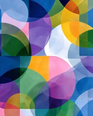 Obraz premium Colorful geometric pattern with overlapping shapes