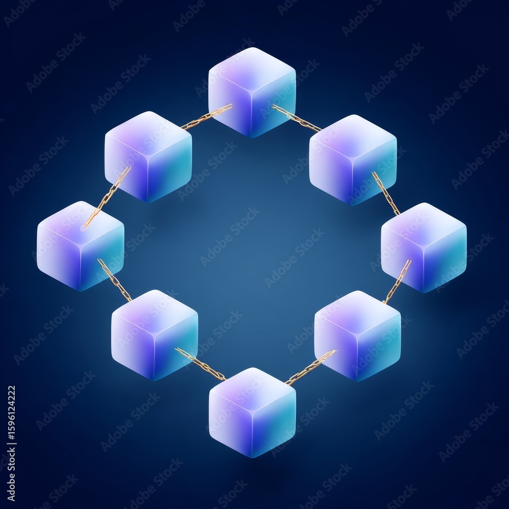 Poster coldchain custody chain blockchain visualization in technology environment with abstract design