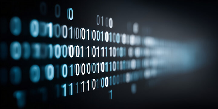 Digital binary code with a modern design, representing the future of technology