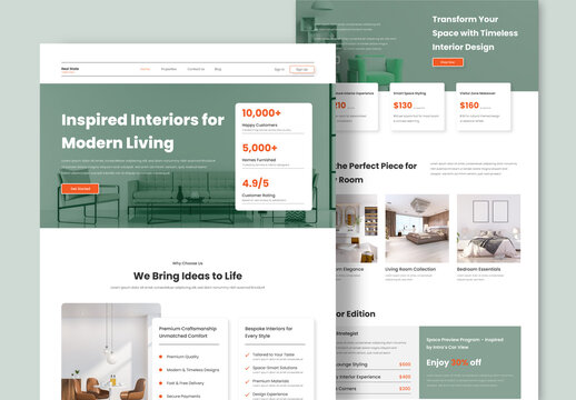 Modern Interior Landing Page Design