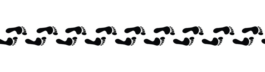 seamless pattern human steps, footprints, barefoot prints, path isolated, simple flat